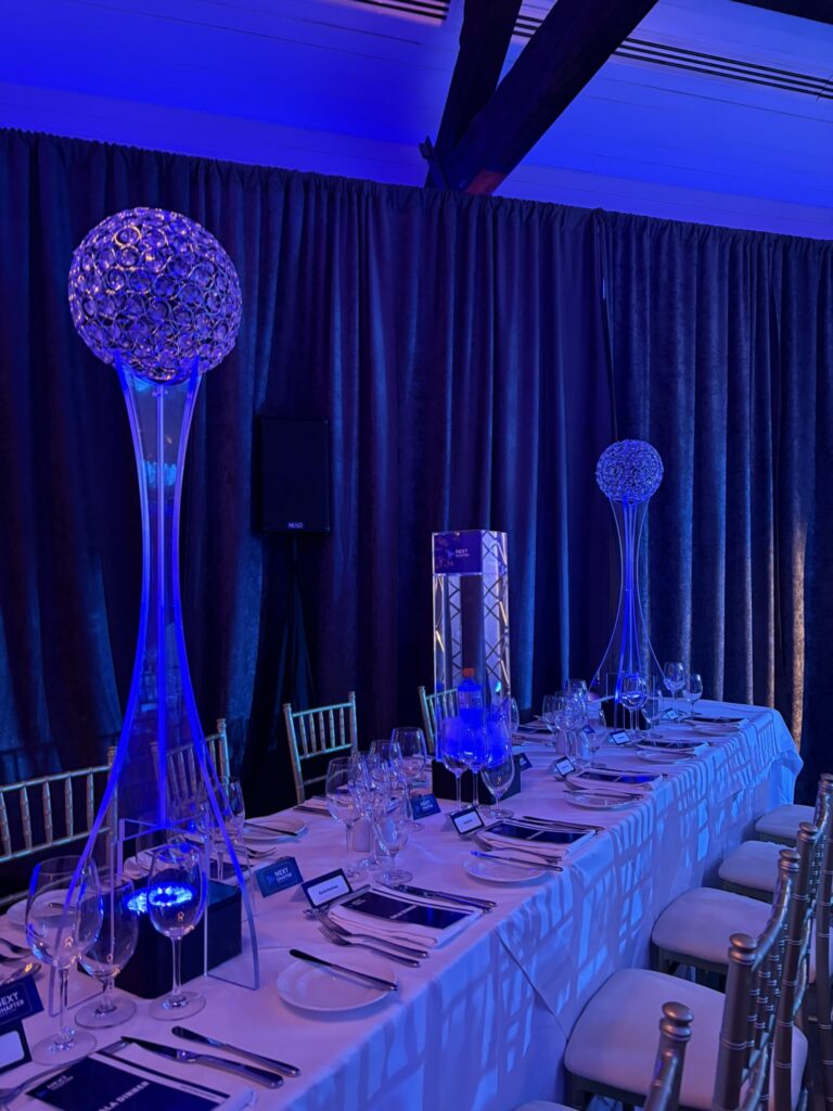Pepsi event mount juliet crystal globe centrepiece